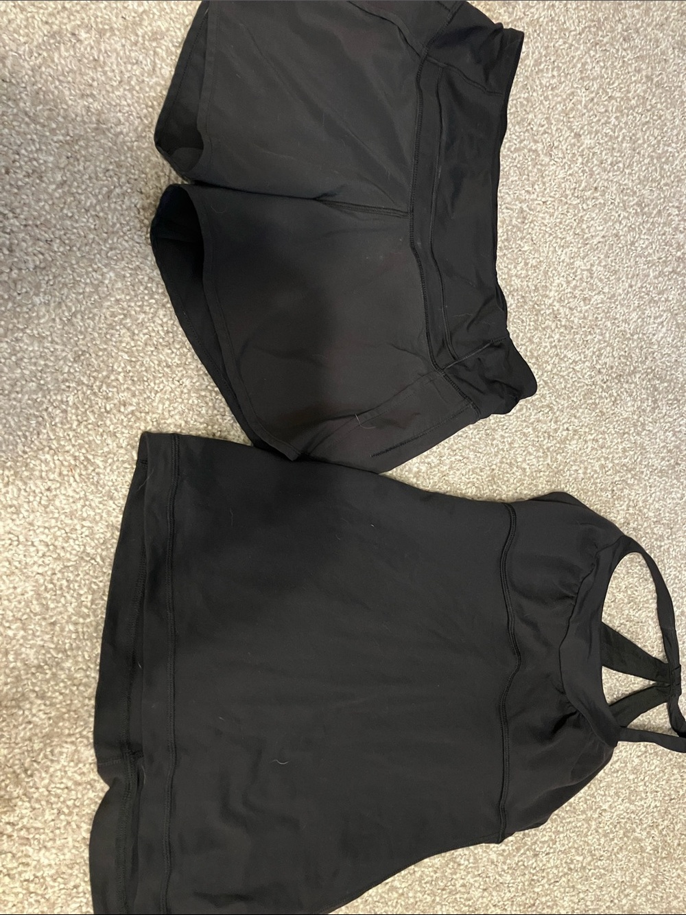 Lululemon size 6 bundle shorts + halter top black